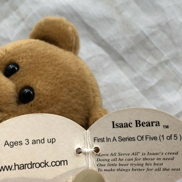 Hard Rock Cafe Denver Isaac Teddy Bear Plush Toy Adorable Stuffed Animal Tan 7" - Picture 6 of 6